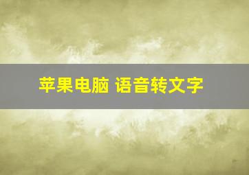 苹果电脑 语音转文字